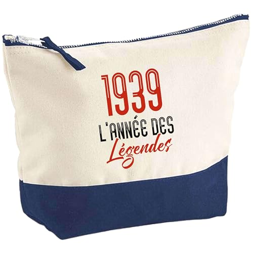 Pochette 1939 l'année des légendes | Pouch | Idée Trousse Toilette Maquillage Cadeau Anniversaire Fête Original Famille Travail Départ Collègue Retraite