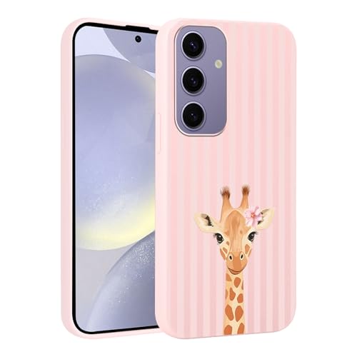Coque silicone Samsung S24 antichoc et flexible avec motif girafe rose