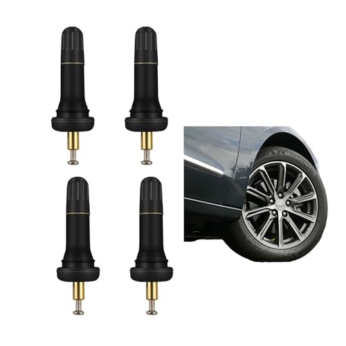 4 Vástagos de Válvula para Sensores de Neumáticos TPMS, Válvula de Presión de Neumáticos en Goma y Metal, Kit de Accesorios para Monitoreo de Presión de Neumáticos en Automóviles, válvula de neumático