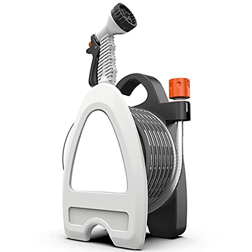 Mini Garden Hose-Reel Box,7-Function Spray Nozzle and 32 Ft 
