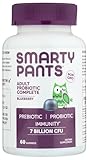 SmartyPants Probiotic + Prebiotic Immunity Gummies for Adults: 7 billion CFU + Wellmune® Prebiotic, VEGETARIAN, NON-GMO, GLUTEN-FREE, PATENT-PENDING; Blueberry; 30 Day Supply