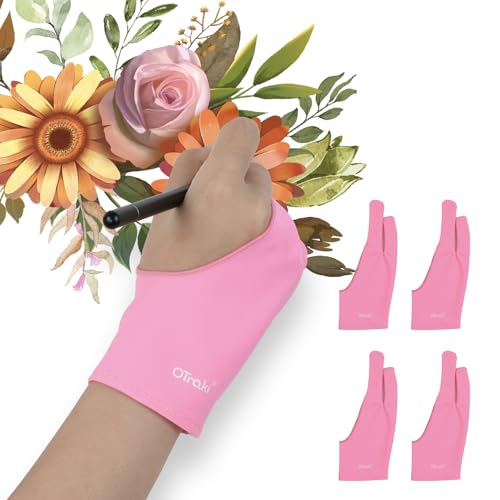 OTraki 4 Pack Artist Drawing Gloves for Tablets