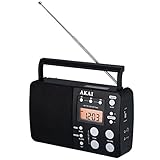  AKAI Tragbares Radio multiband-AM/FM/SW-Radio digitaler Abstimmung Kurzwellenemfänger mit Radiowecker