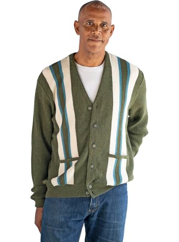 Retro Elegance V-Neck Cardigan: Luxurious Baby Alpaca, Vintage-Inspired Breathable Knit for Men2