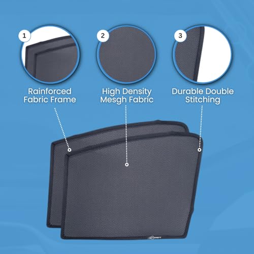 Image of NEODRIFT 'NeoShade' Magnetic Car Sunshades for Kia Seltos (2026) (Set of 2 - Front Row Only)(UV Protection, Magnetic Grip, Privacy & Heat Control)
