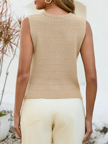 Image of Saodimallsu Womens Crochet Tank Tops Cute Summer Sweater Vest Knit Outfits