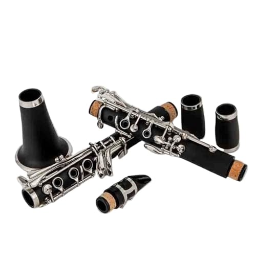 プロフェッショナル Bb クラリネット ベークライト ニッケルシルバー キー楽器 ボックス マウスピース リード付き ニッケルメッキクラリネット