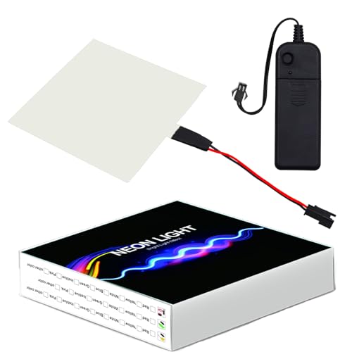 Ygmylandbb Electroluminescent Panels, EL Panels light, EL Sheets 10 cm x 10 cm (3.93" x 3.93") ON/Slow Flash/Fast Flash, Iceblue, 1Pack