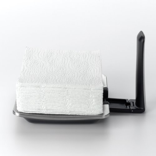 OXO Porta-guardanapos SimplyPull Good Grips, aço inoxidável, prata/preto