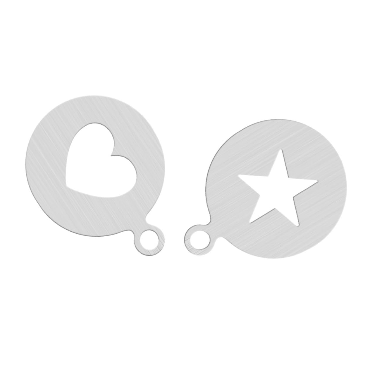 VINTORKY Coffee Decorative Art Mold Stainless Steel Heart Star Stencils Powdered Sugar Sieve Baking Stencil