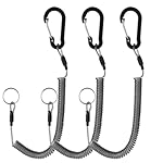 Dimeho 3 cordones en espiral resistentes para pesc...: 【Tamaño retráctil】: 3 cordones retráctiles en espiral de seguridad, mejor para satisfacer tus necesidades y reemplazo diario, el tamaño del cordón de herramientas es de 11.61 pulgadas / 29.5 cm, y la distancia elástica más larga es de 59 pulgadas, la...