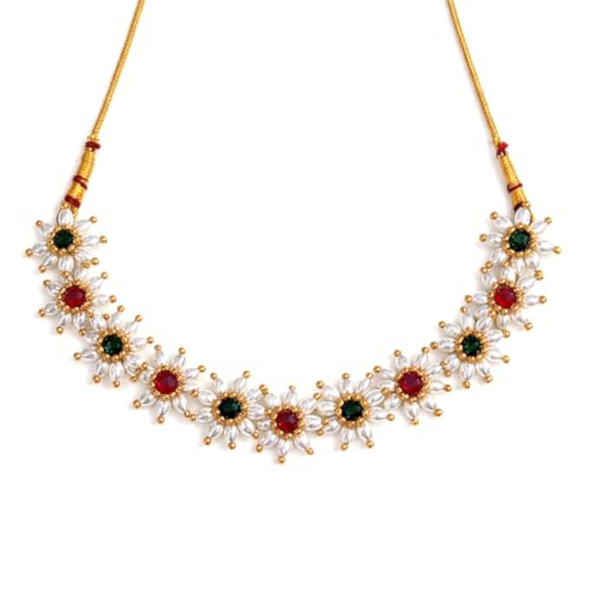 Women's Traditional Multi Stone Stud Mogra/Parijat Set