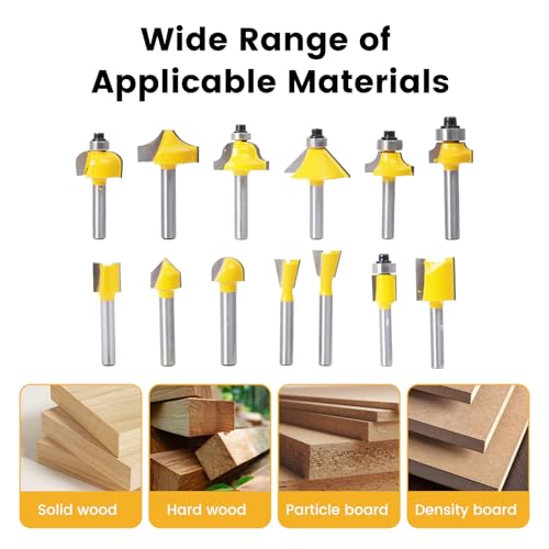 POPTOOL 24-Piece Tungsten Carbide Router Bit Set