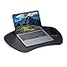 Relaxdays Tavolino da Letto, 5x60x40 cm, Vassoio con Manico, Cuscino per Computer Estraibile, Supporto Porta Pc, Nero