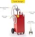 40 Gallon Gas Caddy, Portable Fuel Storage Tank with 4 Wheels & Manual Transfer Pump, Diesel & Gasoline Fuel Container for Cars, Lawn Mowers, ATVs, Boats, Red