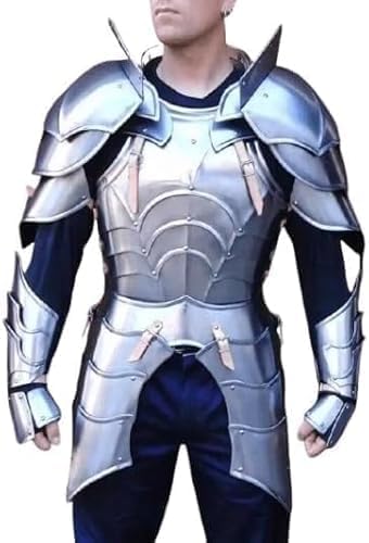 Medieval Knight Full Body Armor Set – Steel Cuirass Breastplate with Pauldrons, Arm & Tasset Guards – LARP, Cosplay, Reenactment Costume