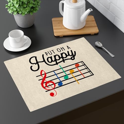 Sets de table en lin grand format finies les taches avec élégance musicale - 3