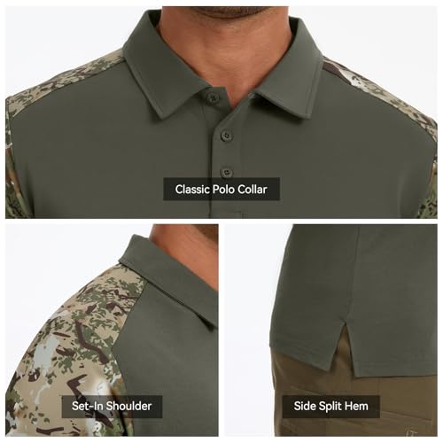 Men's Tactical Polo Shirts Short Sleeve Athletic Golf Outdoor Lightweight Performance Sports Shirt miniatura 5