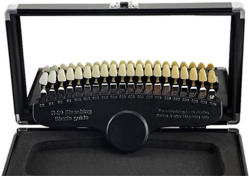 Professional 3D R-20 Teeth Whitening Shade Guide With Mirror, Classical Tooth Bleaching Shade Chart 20 Colors #TOP4