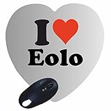 EXCLUSIVO: Corazón Tapete de ratón "I Love Eolo" , una gran idea para un regalo para sus socios, colegas y muchos más!- regalo de Pascua, Pascua, ratón, Palmrest, antideslizante, juegos de jugador, cojín, Windows, Mac OS, Linux, ordenador, portátil, PC, oficina, tableta, Amo, Made in Germany.