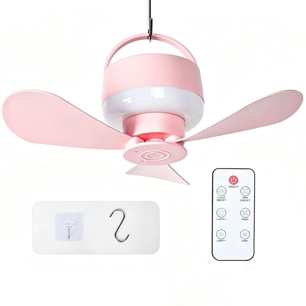 Hndhbfgrt Silent Operation Ceiling Fan Light USB Rechargeable EnergySaving Hanging Fan Light EnergySaving Hanging Fan Light B