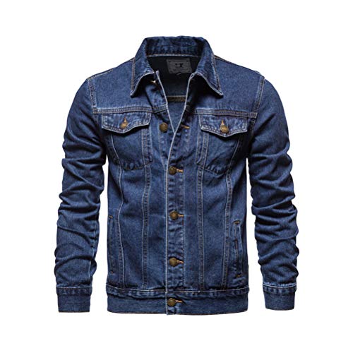 Veste en Jean Homme Ajustée à Manches Longues Boutons