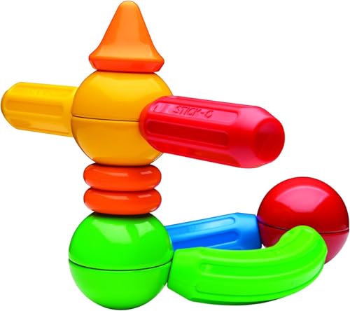 Basic 10-Piece Magnetic Building Blocks Toy. Preschool STEM Toy with Large Pieces And Grippy Groove Design. Designed By Magformers for Young Children. - Lego - Immagine 6