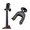 Suporte de Parede para Instrumentos Musicais, Gancho Automático Acolchoado, Compatível com Violão, Guitarra, Baixo, Violino e Ukulele, Preto
