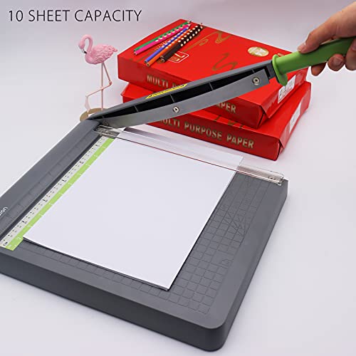 Towon Guillotine Paper Cutter Heavy Duty, Paper Trimmer, Slice And Latch Blade, Small Business Supplies, 10 Sheet Capacity, Crafts And Photo, Gray, 12 Inches #TOP1