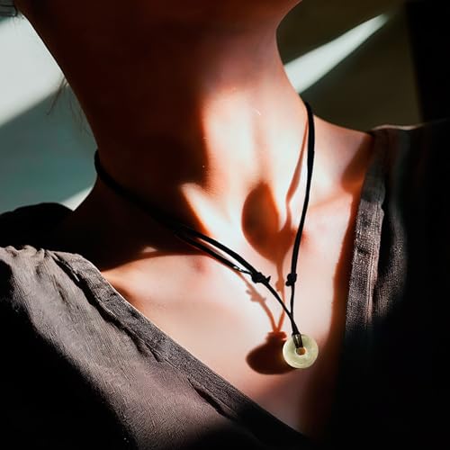 NOVICA Artisan Handmade Jade Circular Pendant Necklace Light Green | Jade Jewelry Necklace with Black Cotton Cord | Green Jade Natural Gemstone Necklace for Women | Mayan Themed Necklace from3