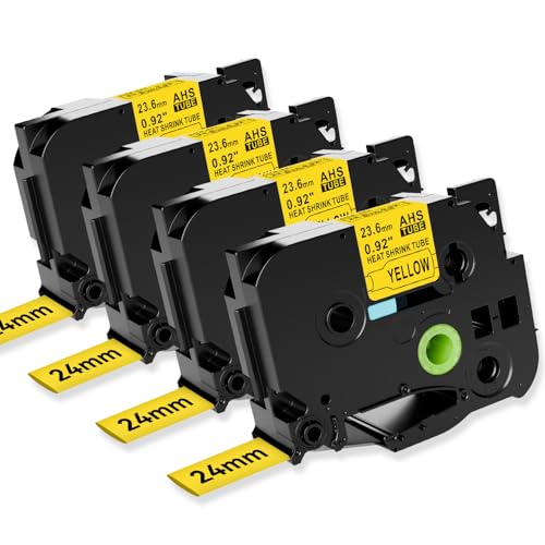 Ruban thermorétractable HS-651 noir sur jaune 23,6mm haute visibilité