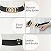 Giomos Elastic Waist Belt for Women Fashion, Wide Stretchy Belt with Ring Buckle for Dresses, Jeans, Casual or Formal Outfits, Black
