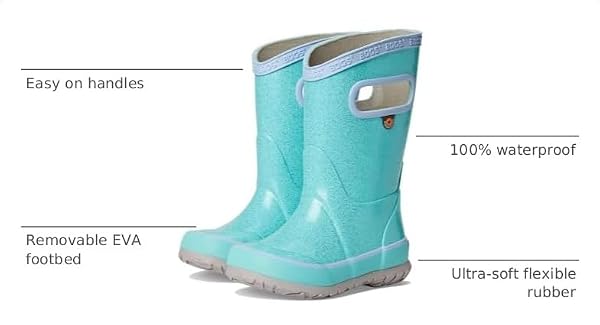 BOGS, Unisex, Rain boots Glitter (Toddler/Little Kid/Big Kid), Aqua, 7, Medium by BOGS - Used condition - Image 2