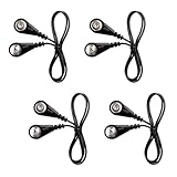 TIENFOKOTA 4 fils câbles de connexion pour appareils compatibles EMS/TENS Câble à connexion standard 3,5 mm, noir, 0,5 m/1,64 ft (Connecteur mâle vers connecteur femelle)