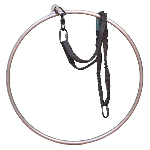 Complete Lyra Aerial Hoop Kit -Aerial Rings Equipment,Include a Stainless Steel Lyra (32mm Tube Dia) &Carabiners&Swivel& 3ft Spanset