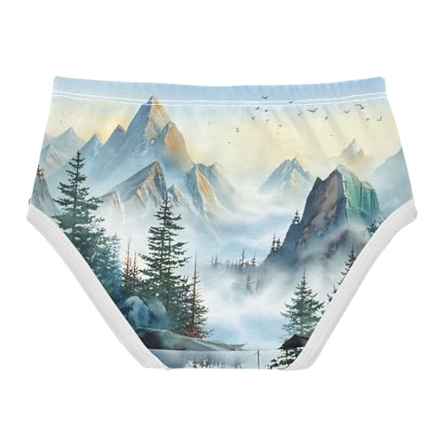 Pattern Toddler Underwear Floral 2t Cotton Girl Panties Cute Watercolor Landscape Painting Mountains Briefs Kids Undies2