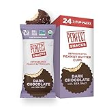 Perfect Snacks, Dark Chocolate with Sea Salt Peanut Butter Cups, Protein Snack, Organic, Gluten Free, Soy Free, Non GMO, No Sugar Alcohols, 1.4 Ounce Cups, 24 Count