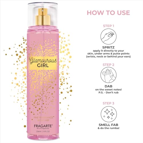 Image of GLAMOUROUS GIRL Body Mist Spray Long Lasting Womens Perfume ORIENTAL WOODY Fragrance 236ml