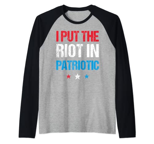 Ho messo la sommossa in America patriottica il quarto di luglio Merch Maglia con Maniche Raglan