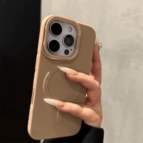 Coque iPhone 13 induction magnétique avec béquille arrière kaki