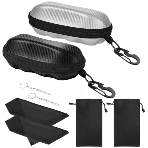 Image of MoKo Semi Hard Shell Sunglasses Case, Unisex Protective Eyeglass Case Glasses Case Holder with Metal Hanging Hook