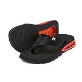 Kenner Chinelo Sandália Masculino Rakka Extramacio, Preto, Solado Megatratorado, Palmilha Macia (Preto/Laranja, BR, Adulto, Numérico, 40)