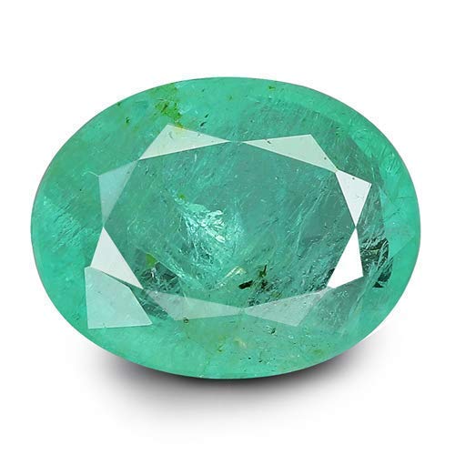 Kirti SalesGEMS Zambian 4.25 Ratti Emerald Stone with Lab Certified Card & Guarantee Card Emerald Stone/Original Emerald Gemstone/Panna Stone Natural Certified