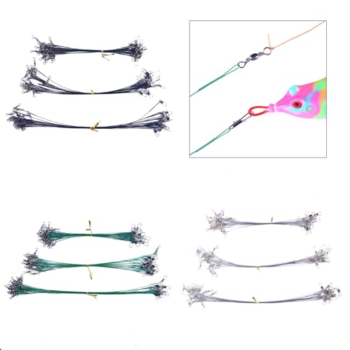 50 piezas línea líder para pesca acero inoxidable 25 cm miniatura 2