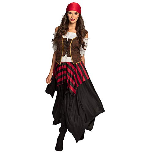 Boland - Disfraz de Pirata Tornado Adulto, vestido, corsé, pañuelo en la cabeza, para mujer, pirata, bucanera, disfraz, carnaval, fiesta de disfraces