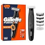 Gillette Fusion One Hybrid Trimmer for Men, Electric Beard Trimmer & Shaver for Face & Body, Waterproof Cordless Grooming Tool with 3 Stubble Combs, Body Comb, 45-Min Runtime, UK 2 Pin Plug
