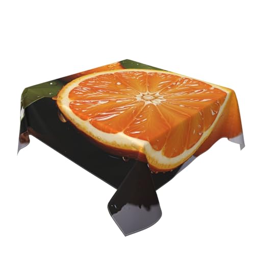 Nappe orange imperméable et infroissable sans repassage pour simplifier vos repas - 4
