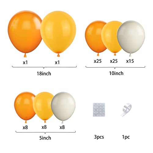 Orange And White Balloon Arch Kit, Yellow White Birthday Balloons 5 10 18 Inch Party Balloons Garland Kit For Baby Shower Decorations Birthday Thanksgiving Wedding Graduation Party #TOP1