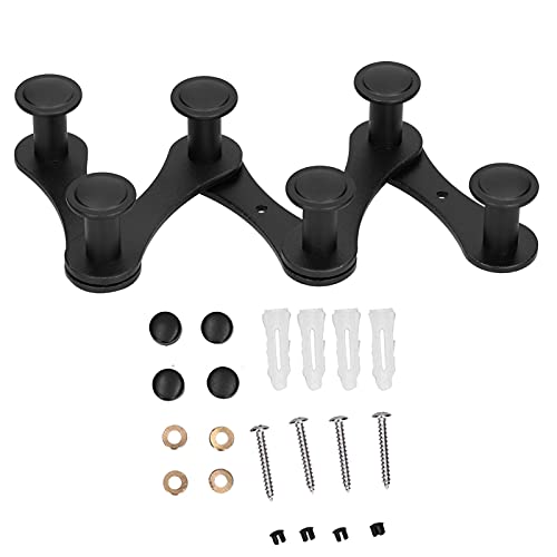 Jeffergarden Porte-manteau, Extensible Accordéon Cheville Porte-manteau Mural 6 Crochets Suspendus Crochet Mural pour Entrée Garage Cuisine Salle de Bain(noir)