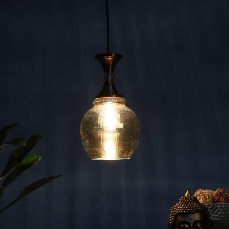 Image of ELIANTE by Jainsons Lights | Pez Gold Iron Hanging Lights - E27 Holder - Without Bulb - JS | Gold Iron Hanging Light | for Living Room, Bedroom, Hallway | E27 Holder | 3 Year Warranty